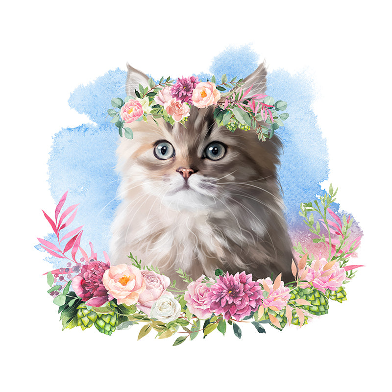 Pet Portrait With Flower Crown
