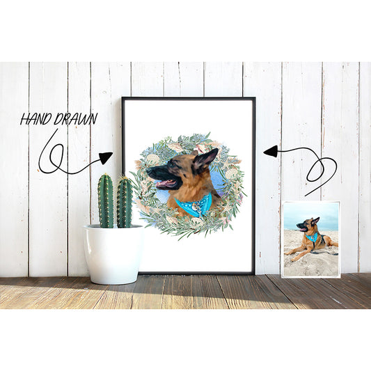 Pet Portrait With Beautiful Garden