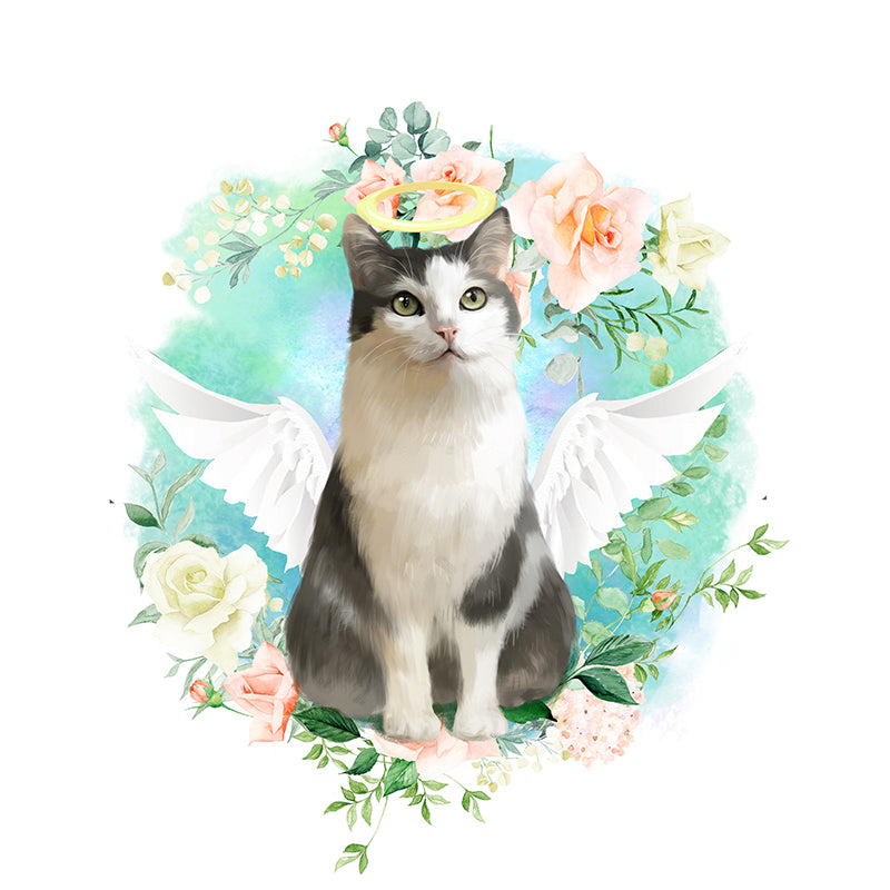 Pets With Wings And Halo Custom Pet Portrait
