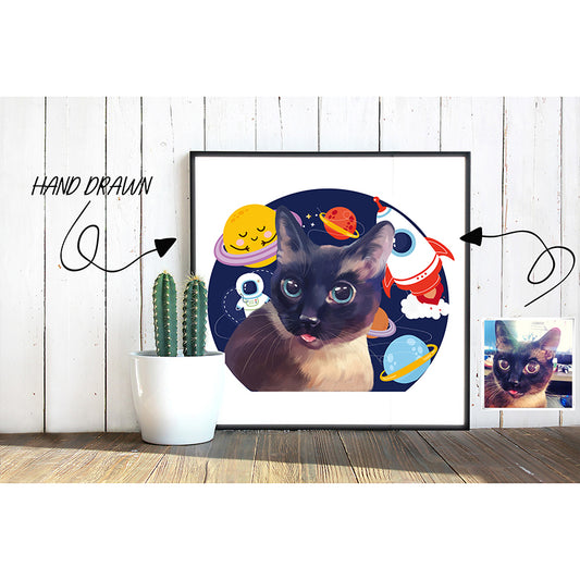 Space Background Custom Pet Portraits 3