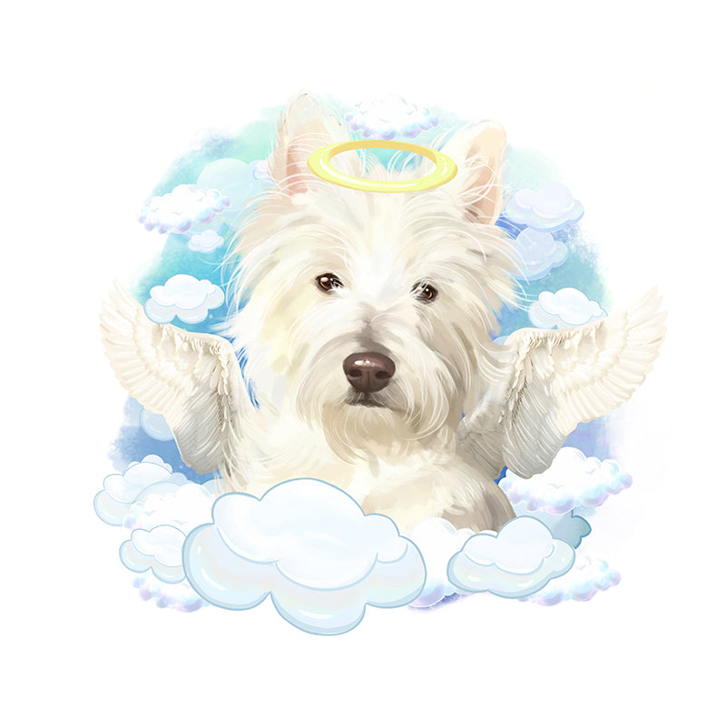 Pets With Wings And Halo Custom Pet Portrait