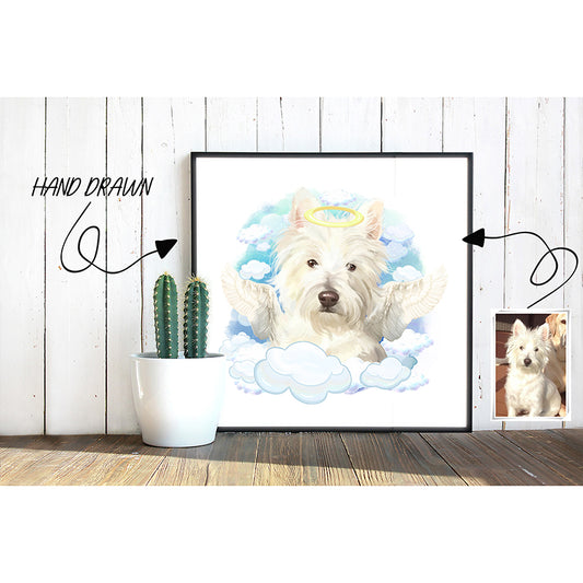 Pets With Wings And Halo Custom Pet Portrait