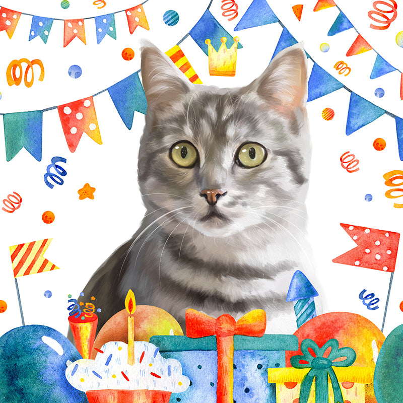 Happy Birthday Custom Pet Portraits