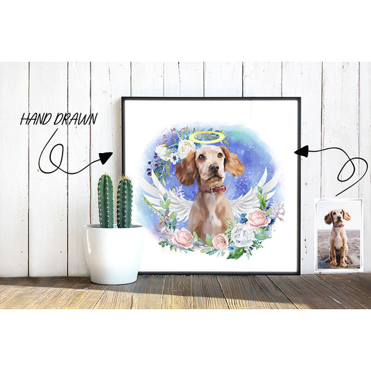 Pets With Wings And Halo Custom Pet Portrait